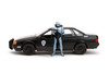 Ford Taurus OCP Matt Black "Detroit Police" and Robocop Diecast Figure 35th Anniversary "Robocop" (1987) Movie "Hollywood Rides" Series 1/24 Diecast Model Car by Jada
