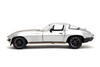 1966 Chevrolet Corvette Silver Metallic with Bronze Stripes "Bigtime Muscle" Series 1/24 Diecast Model Car by Jada