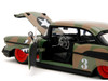 1957 Chevrolet Bel Air #3 Camouflage with Shark Mouth Graphics "Bigtime Muscle" Series 1/24 Diecast Model Car by Jada