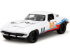 1966 Chevrolet Corvette #66 "Racing Spirit" White with Graphics "Bigtime Muscle" Series 1/24 Diecast Model Car by Jada