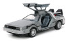 DeLorean Brushed Metal Time Machine with Lights "Back to the Future" (1985) Movie  1/24 Model Car by Jada