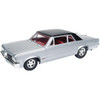 1964 Pontiac GTO Silvermist Grey with Gloss Black Roof 1/24  Model Car by Autoworld