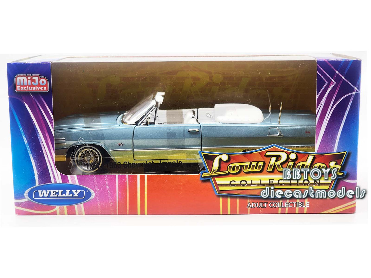 1963 Chevrolet Impala Convertible Lowrider Light Blue Metallic