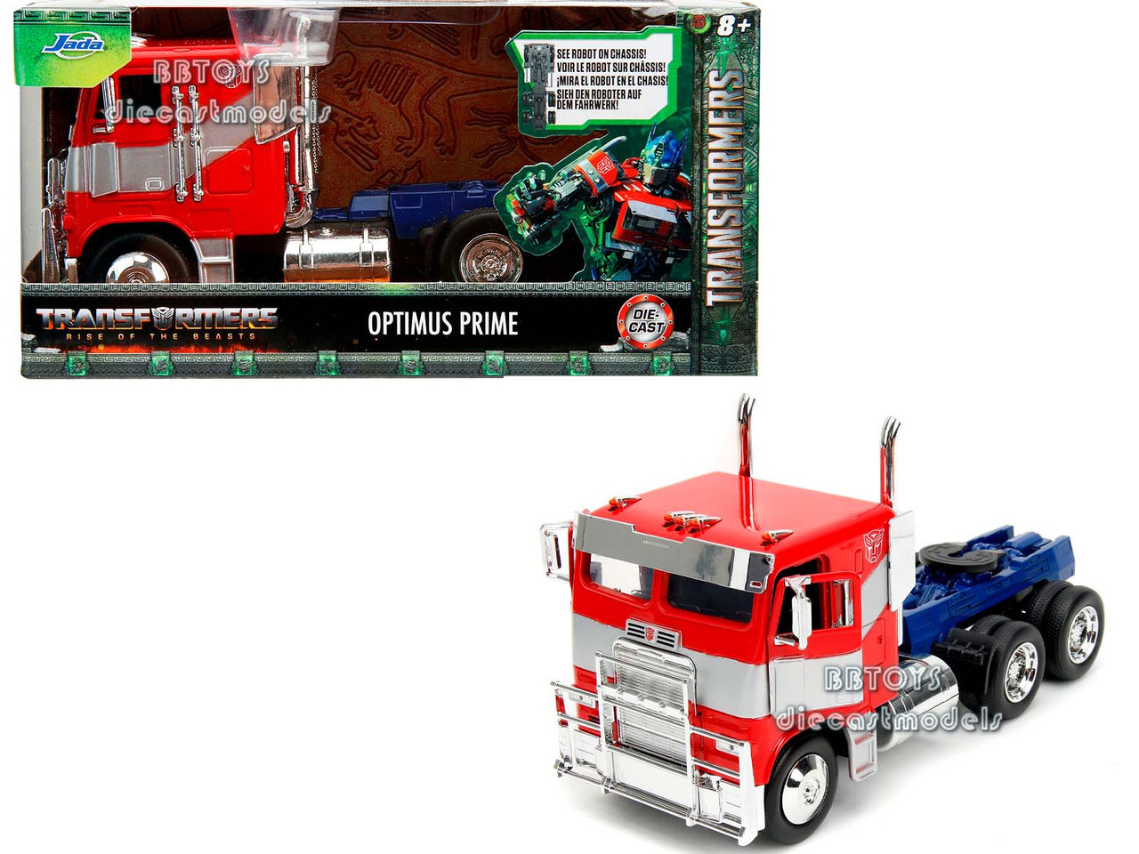G1 Autobot Optimus Prime Truck Red with Robot on Chassis from