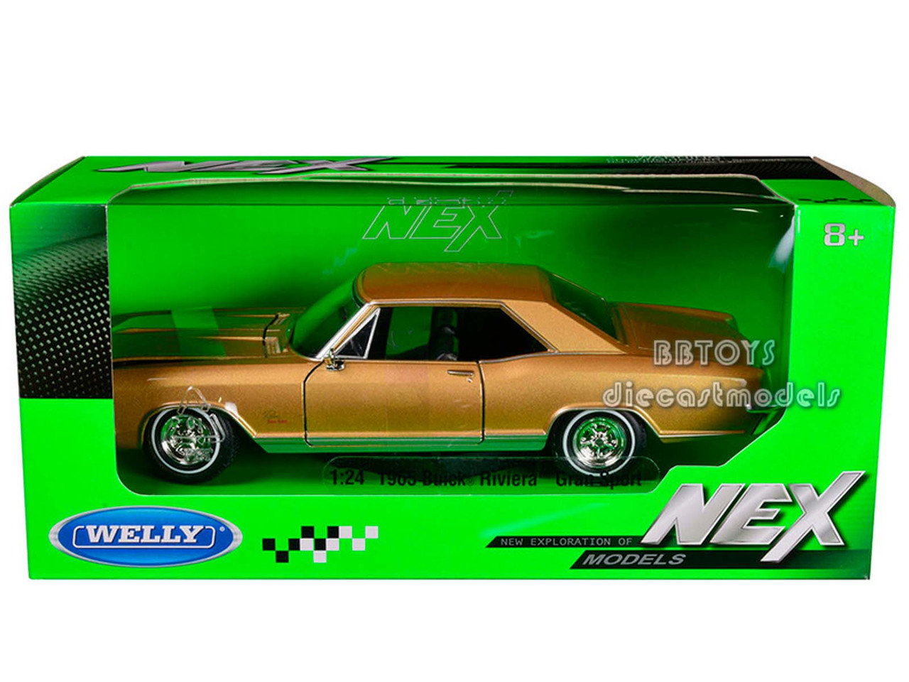 1965 Buick Riviera Gran Sport Gold Metallic 1/24 Diecast