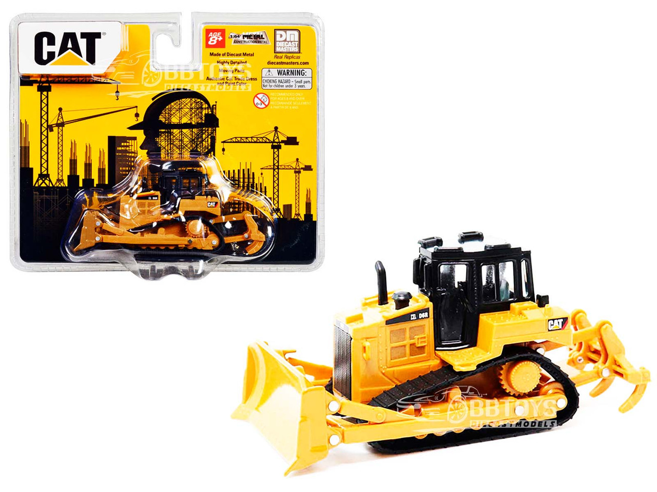 CAT Caterpillar D6R Track-Type Tractor Yellow and Black 1/64