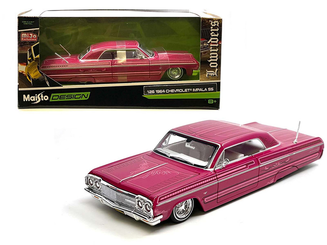 ミニカー CHEVY IMPARA MOTORMAX 1964 Chevrolet Impala Lowrider, Black Hard Top, 1