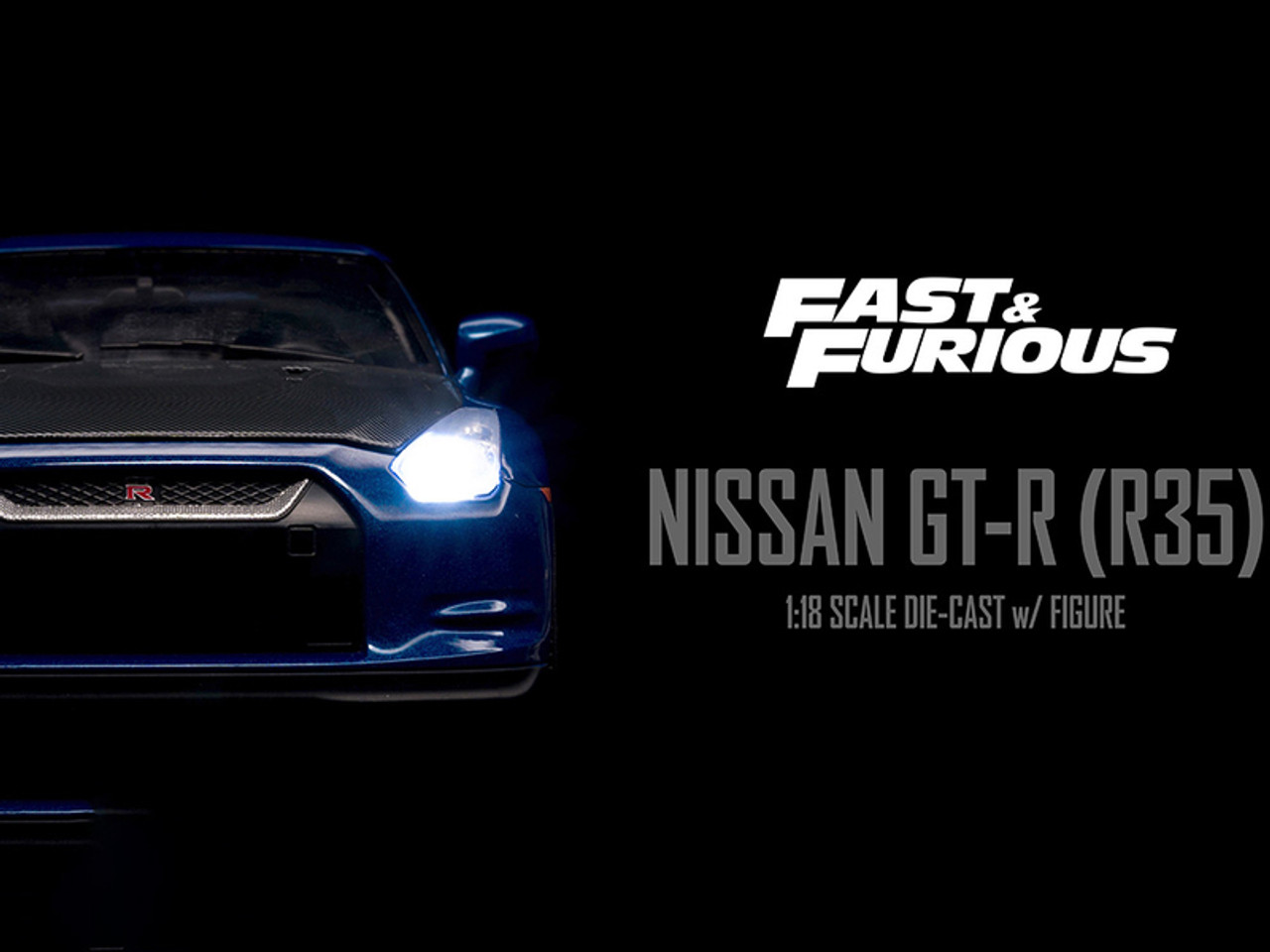 2009 Nissan GT-R (R35) Blue Metallic and Carbon with Lights and