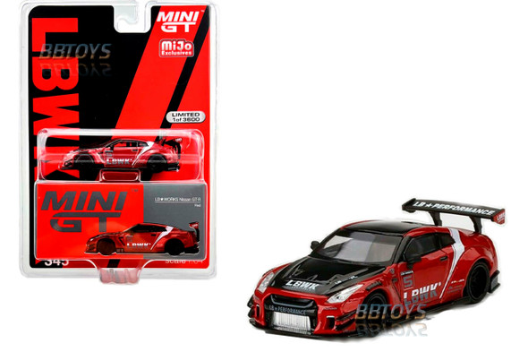 Nissan GT-R R35 Type 2 Rear Wing ver 3 Red "LB Work Livery 2.0 "Limited Edition to 3600 pieces Worldwide 1/64 Diecast Model Car by True Scale Miniatures