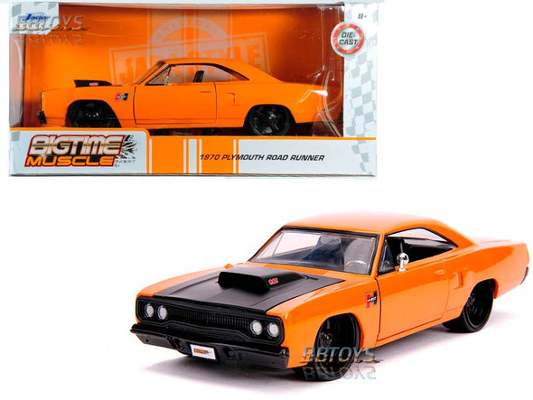 1973 Plymouth Barracuda Racing Version #54 Red and white with Black Hood  Bigtime Muscle 1/24 Diecast Model Car by Jada