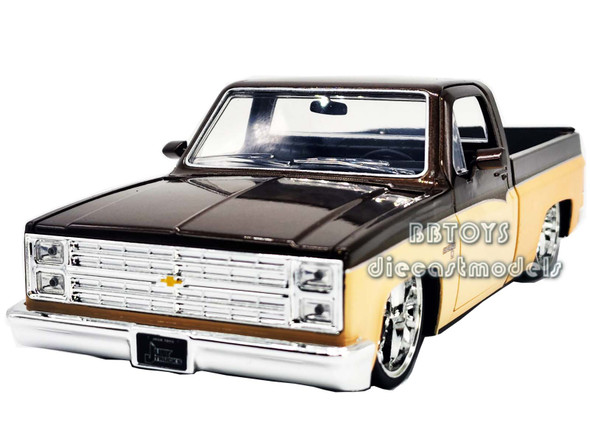 1985 Chevrolet C-10 Pickup Truck 2 Tone Custom Bronw/Beige "Just Trucks" Series 1/24 Diecast Model Car by Jada