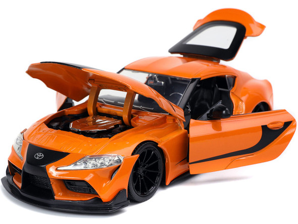 Toyota Supra Orange with Black Stripes "Fast & Furious 9 F9" (2021) Movie 1/24 Diecast Model Car by Jada