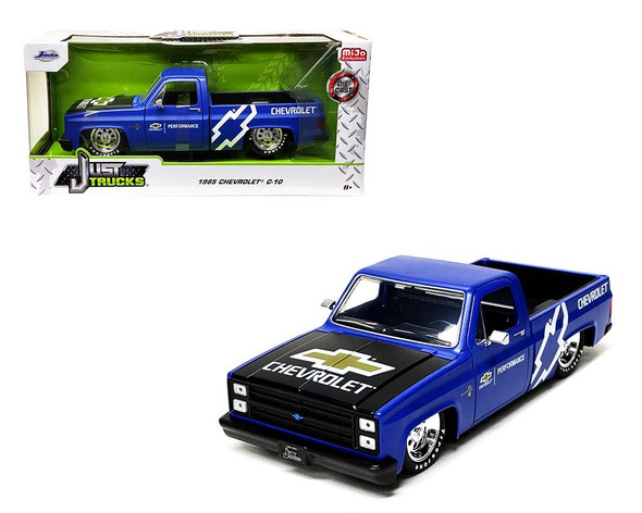 1985 Chevrolet C10 Pickup Blue black Stripe Pro-Stock "Just Trucks" Series 1/24 Diecast Model Car by Jada