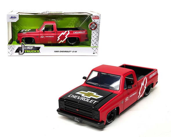 1985 Chevrolet C10 Pickup Red black Stripe Pro-Stock "Just Trucks" Series 1/24 Diecast Model Car by Jada