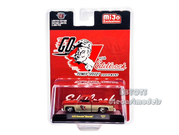 1979 Chevrolet Silverado Red "Go With Edelbrock" Limited Edition to 6600 pieces Worldwide 1/64 Diecast Model Car by M2 Machines