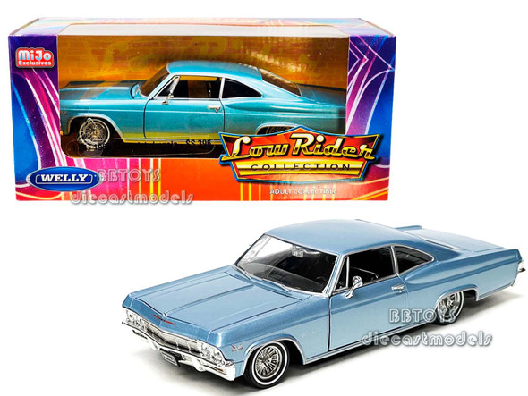 1965 Chevrolet Impala Lowrider Blue Metallic  "Low Rider Collection" 1/24 Diecast Model Car by Welly