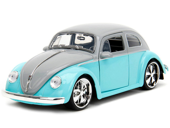 1959 Volkswagen Beetle Gray and Light Blue "Punch Buggy" Series 1/24 Diecast Model Car by Jada