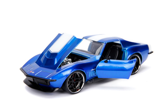 1969 Chevrolet Corvette Stingray ZL-1 Blue with White Stripe "Bigtime Muscle" 1/24 Diecast Model Car by Jada