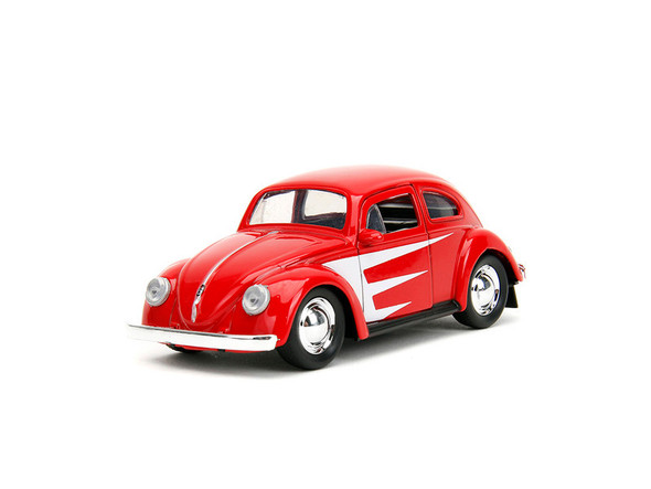 1959 Volkswagen Beetle Red with White Graphics and Boxing Gloves Accessory "Punch Buggy Series" 1/32 Diecast Model Car by Jada