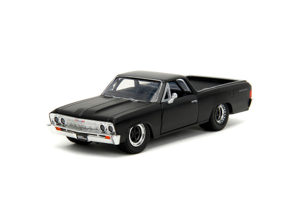 1967 Chevrolet El Camino Matt Black "Fast & Furious" Series 1/32 Diecast Model Car by Jada