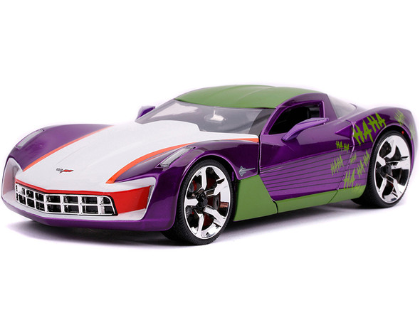 2009 Chevrolet Corvette Stingray with Joker Diecast Figurine 1/24 Model Car by Jada Toys