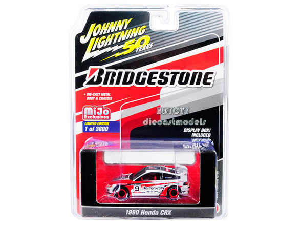 1990 Honda CRX #9 "Bridgestone" "Johnny Lightning 50th Anniversary" 1/64 Diecast Model Car by Johnny Lightning