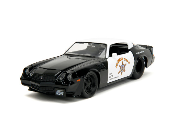 1979 Chevrolet Camaro Z28 Black white top  "Highway Drag" "Bigtime Muscle" Series 1/24 Diecast Model Car by Jada