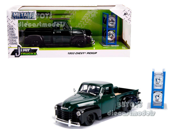 1953 Chevrolet 3100 Pickup Truck Green with Extra Wheels "Just Trucks" Series 1/24 Diecast Model Car by Jada