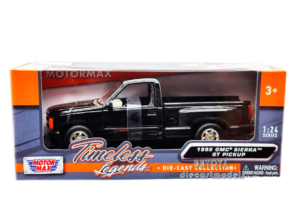 1992 Gmc Sierra GT Pickup Truck Black 1/24 Diecast Model by Motormax