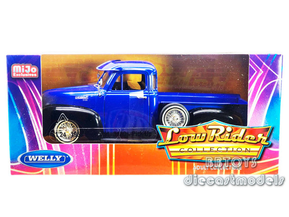 1953 Chevrolet 3100 Pickup Truck Blue and Black "Low Rider 1/24  Model Car by Welly