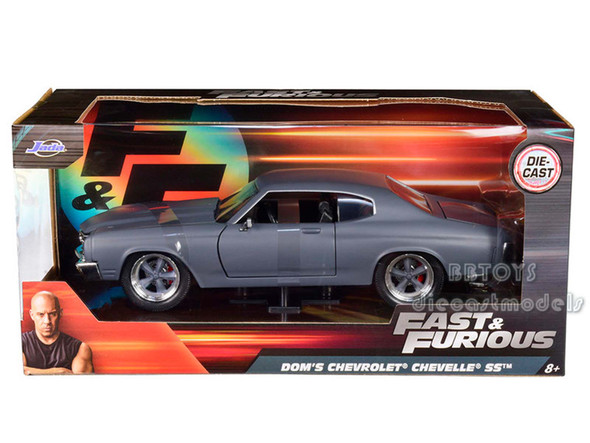 Dom's Chevrolet Chevelle SS Matt Gray "Fast & Furious" Movie 1/24 Diecast Model Car by Jada