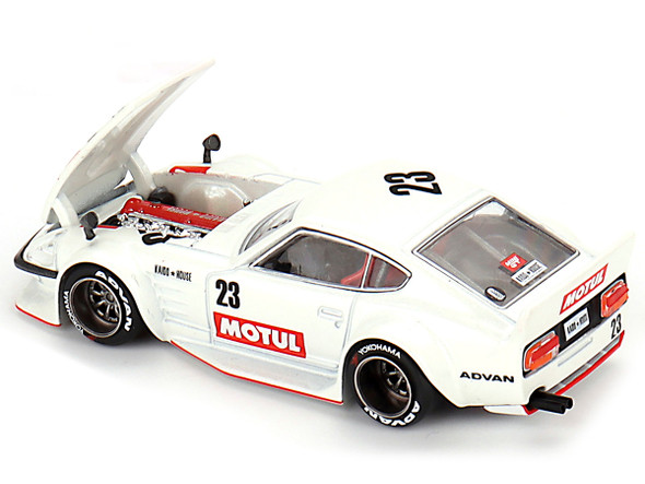 Datsun Fairlady Z KAIDO MOTUL V3 (Right Hand Drive) #23 White (Designed by Jun Imai) "Kaido House" 1/64 Diecast Model Car by True Scale Miniatures