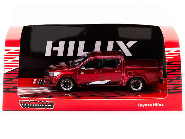 Toyota Hilux Pickup Truck RHD (Right Hand Drive) Red Metallic "Road64" Series 1/64 Diecast Model by Tarmac Works