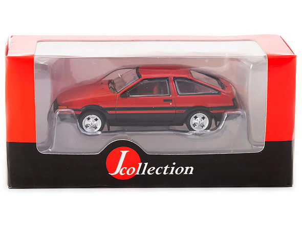 Toyota Sprinter Trueno (AE86) RHD (Right Hand Drive) Red and Black with Red Interior "J Collection" Series 1/64 Diecast Model by Tarmac Works