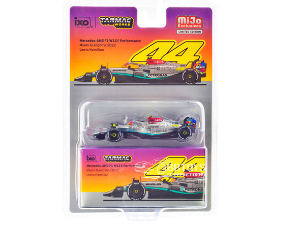 Mercedes-AMG F1 W13 E Performance Miami Grand Prix 2022 Lewis Hamilton 1/64 Diecast Model Car by Tarmac Works