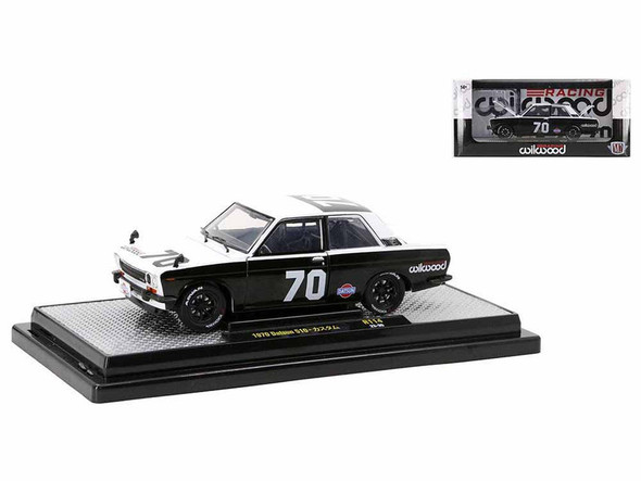 1970 Datsun 510 #70 Black and White "Wilwood Racing" 1/24 Diecast Model Car by M2 Machines