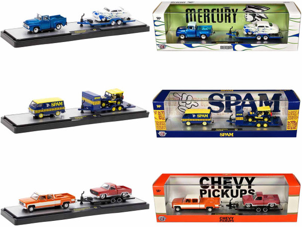 Auto Haulers Set of 3 Trucks Release 73 1/64 Diecast Model Cars by M2 Machines