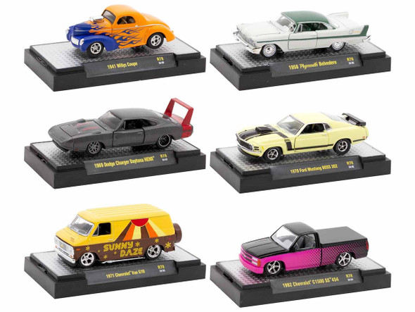 Auto-Thentics" 6 piece Set Release 78 IN DISPLAY CASES 1/64 Diecast Model Cars by M2 Machines