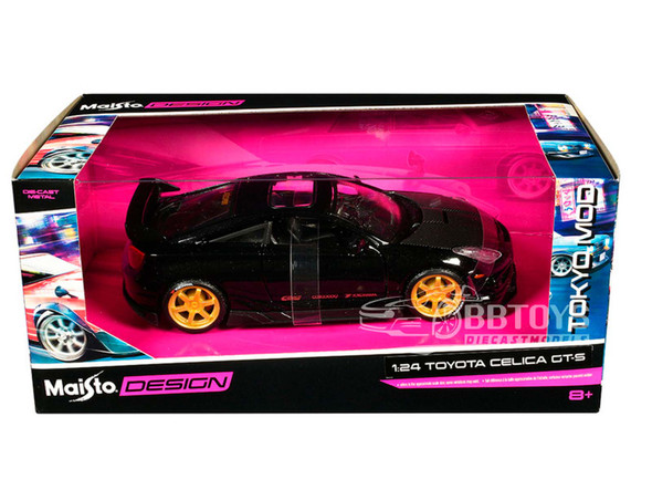 Toyota Celica GT-S Black with Carbon Hood and Sunroof "Maisto Design Tokyo Mod" Series 1/24 Diecast Model Car by Maisto