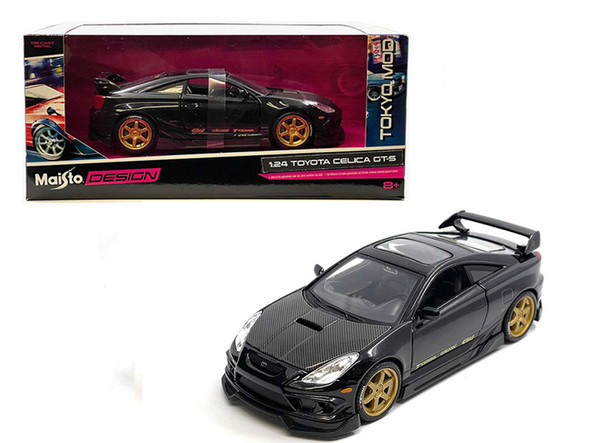 Toyota Celica GT-S Black with Carbon Hood and Sunroof "Maisto Design Tokyo Mod" Series 1/24 Diecast Model Car by Maisto