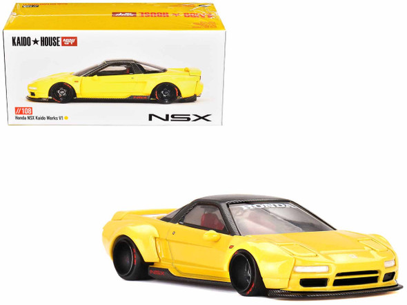 Honda NSX Kaido Works V1 Yellow with Carbon Top (Designed by Jun Imai) "Kaido House" Special 1/64 Diecast Model Car by True Scale Miniatures