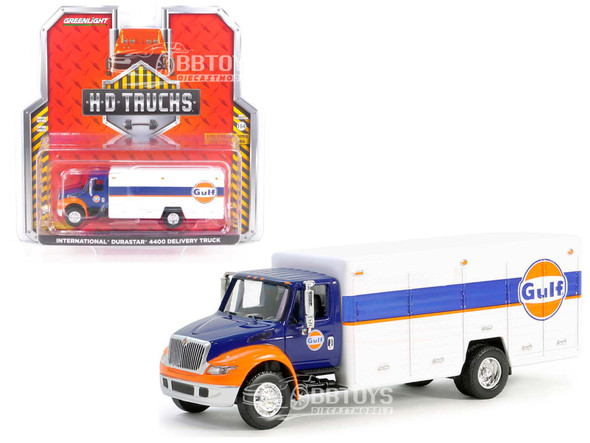 International Durastar 4400 Delivery Truck "Gulf Oil" Dark Blue and White "H.D. Trucks" Series 25 1/64 Diecast Model Car by Greenlight