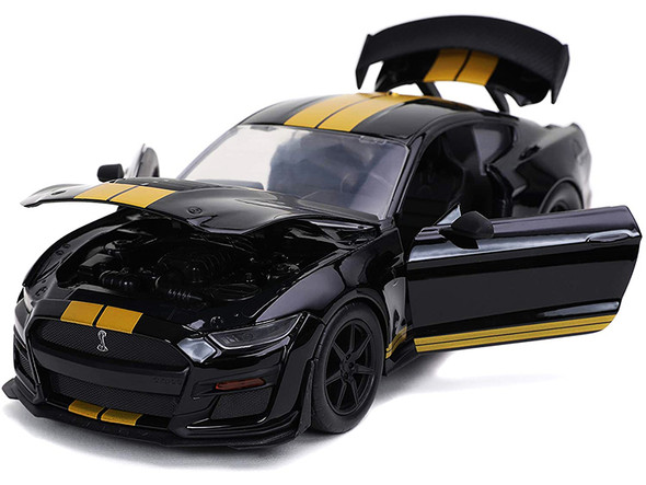 2020 Ford Mustang Shelby GT500 Black with Gold Stripes "Bigtime Muscle" 1/24 Diecast Model Car by Jada