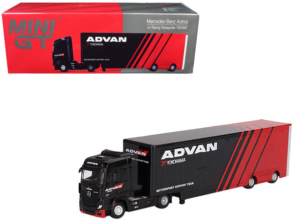 Mercedes-Benz Actros with Racing Transporter Red and Black 