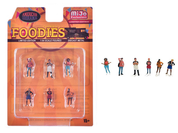 Foodies" 6 piece Diecast Figure Set (6 Figures) Limited Edition for 1/64 Scale Models by American Diorama