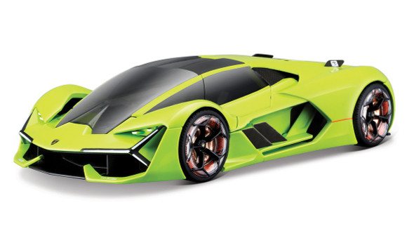 Lamborghini Terzo Millennio Lime Green with Black Top and Carbon Accents 1/24 Diecast Model Car by Bburago