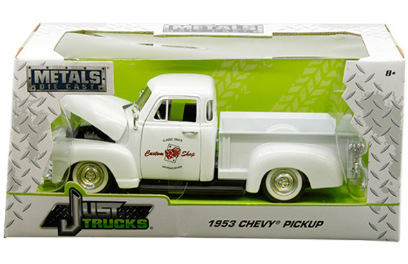 1953 Chevrolet 3100 Pickup Truck Matt White "Custom Shop Classic Truck" (Las Vegas, Nevada) "Just Trucks" Series 1/24