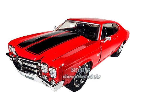 Dom's Chevrolet Chevelle SS Red with Black Stripes "Fast & Furious" Movie 1/24 Jada Toys