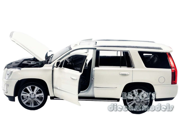 2017 Cadillac Escalade with Sunroof White 1/24-1/27 Diecast Model Car by Welly