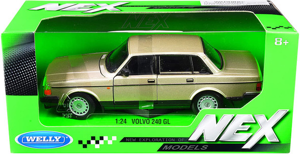 Volvo 240 GL Gold Metallic "NEX Models" 1/24 Diecast Model Car by Welly